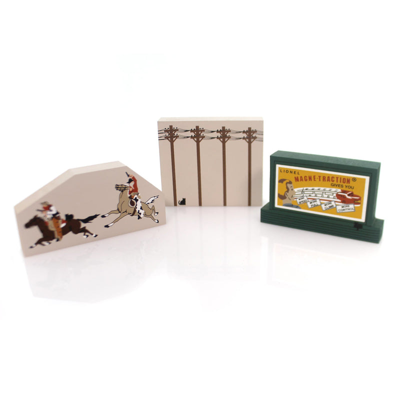 Cats Meow Village Lionel Accessory Set / 3 Train Cowboys Wild West Lionel Set/3 (31873)