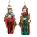 Polonaise Ornament ST JOSEPH/BLESSED MOTHER Glass Nativity Poland Gp412/413