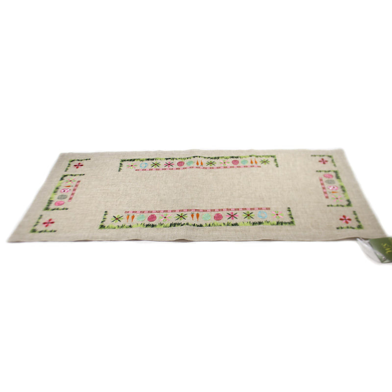 Easter EASTER EGGS & CARROTS RUNNER Fabric 36 Inch Flowers Rnmesp736