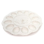 Tabletop Cream Bunny Egg Plate - - SBKGifts.com