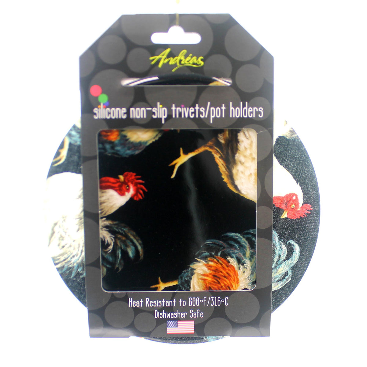 (32814) Tossed Roosters Trivet/Pot Holder