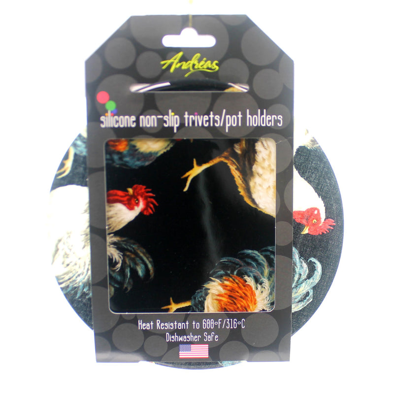(32814) Tossed Roosters Trivet/Pot Holder