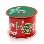 Christmas Merry Christmas Ribbon Fabric Wired Polyester T1784 (33639)