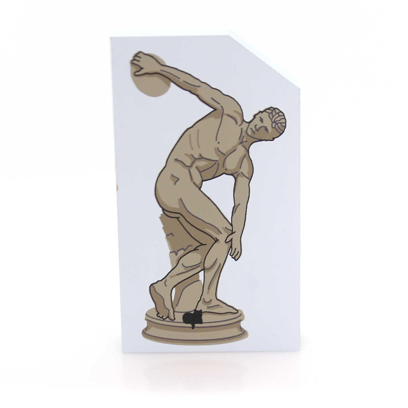 (33709) Cats Meow Village Diskobolos Sculpture, 4.00 Inch, Accessory Discus Thrower 148 Discus