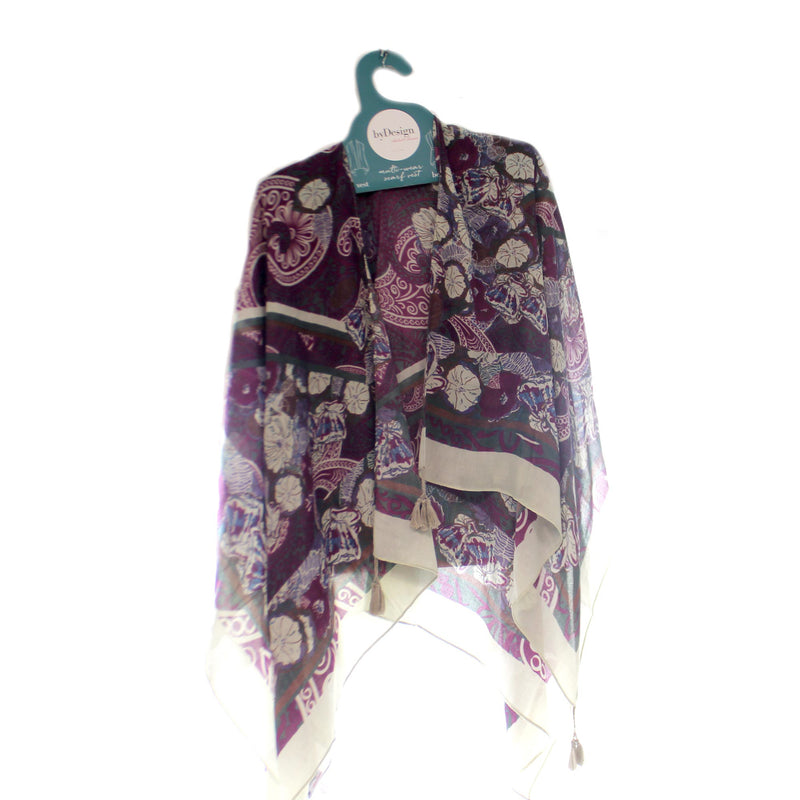 Apparel Ds Tasseled Kimono Purple Paisley Polyester Polyester 1004250030 (34041)