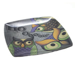 Tabletop Midnight Owl Square Tray - - SBKGifts.com