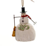 Jim Shore Snowman With Broom Polyresin Christmas Ornament Folklore 4058775 (34863)