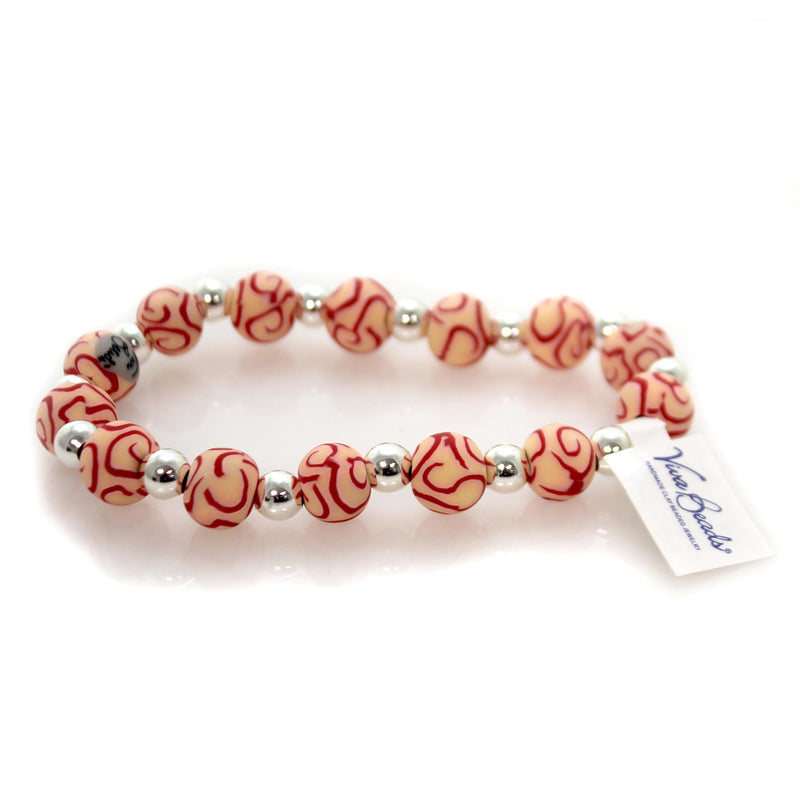 (35067) Garnet & Gold Classic Silverball Bracelet
