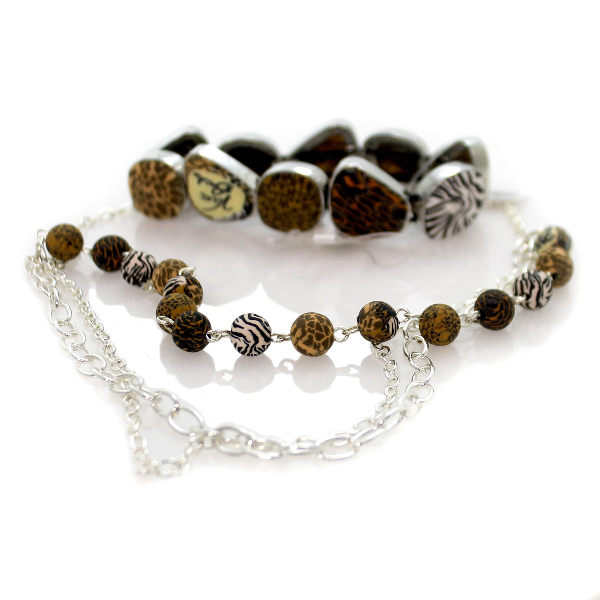 (35078) Pebble Bangle/Tiered Necklace