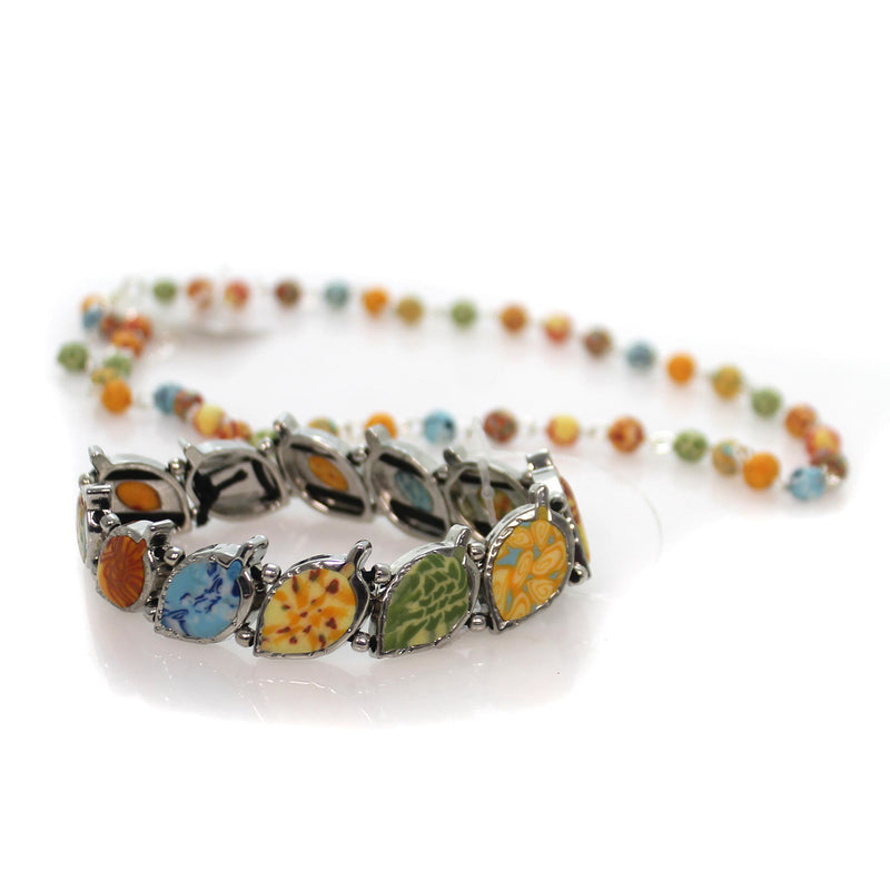 Jewelry Beaded Necklace/Leaf Bracelet Clay Pumpkin Spice Stretch 04604122 (35088)