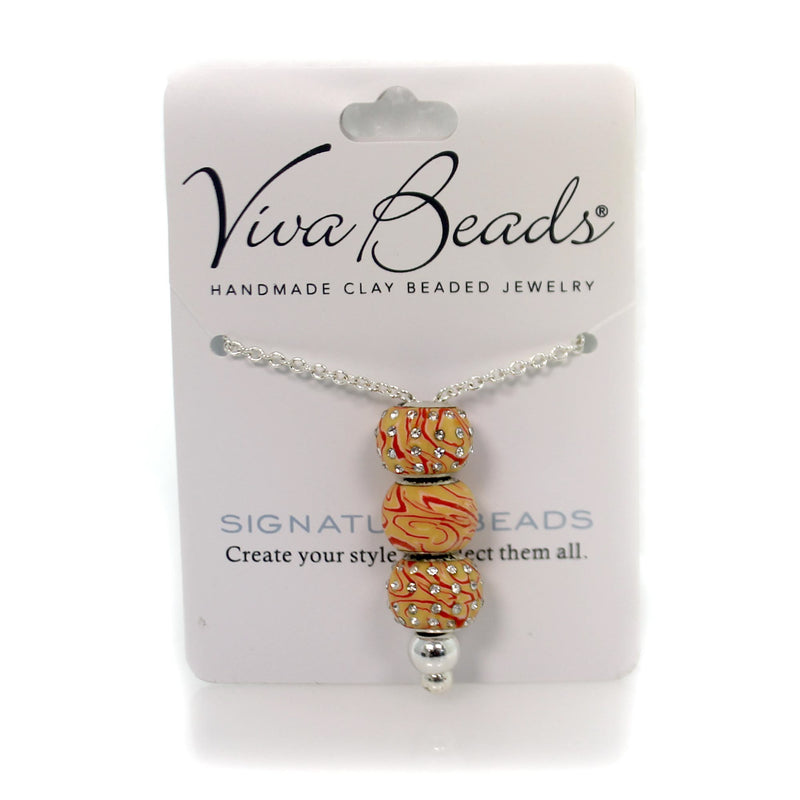 Jewelry Garnet/Red Swirl Bead Necklace Clay Handmade Clay Bead 07660073 (35105)