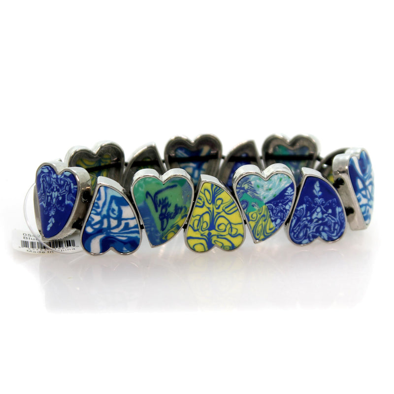 Jewelry Blue Bikini Heart Bracelet Clay Stretch 05420121 (35132)