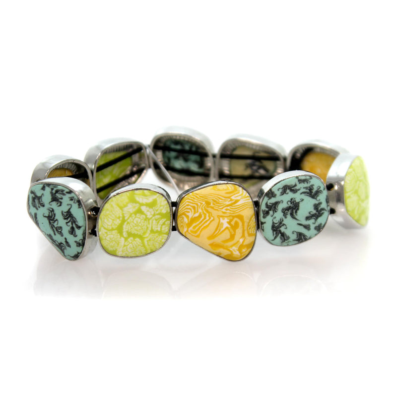 Jewelry Green Envy Pebble Bracelet Clay Stretch 03420030 (35136)