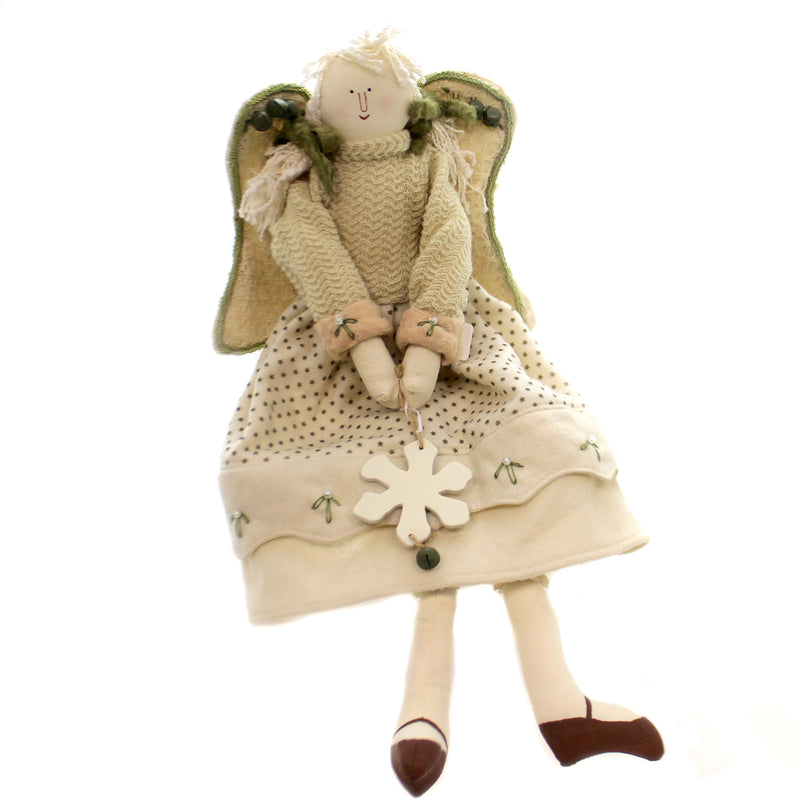 Christmas Angel W/ Snowflake Fabric Agelic Crochet Wing Heavenly Ta503 (36488)