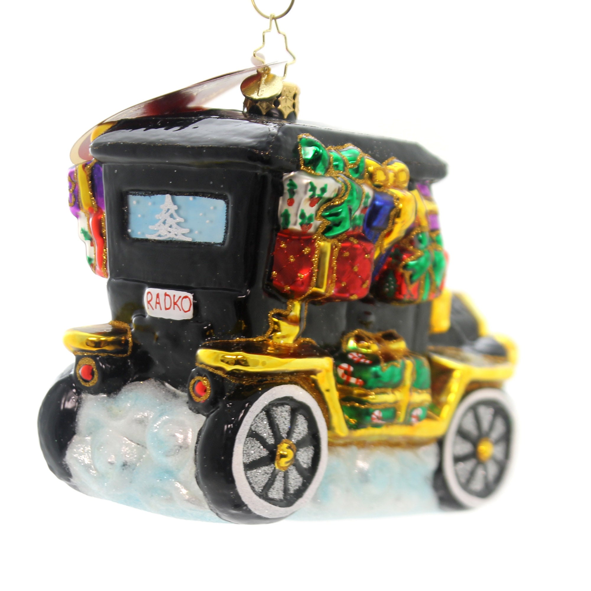 Christopher Radko Joyful Ride Glass Ornament New 2018 Car Santa 1018910