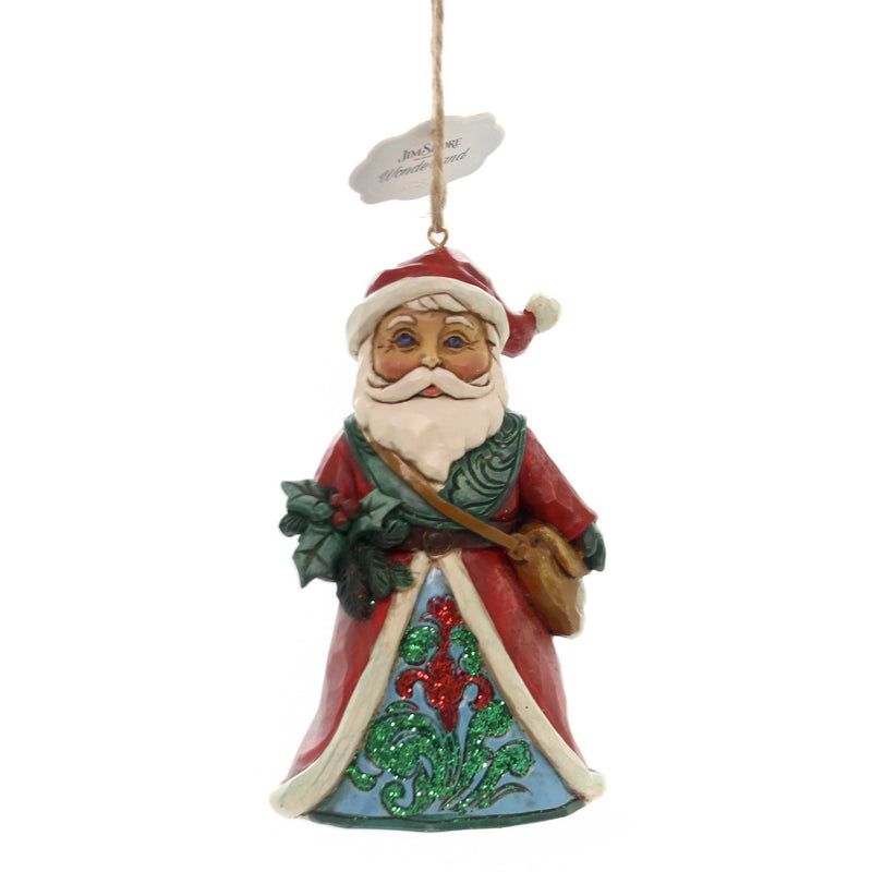 Jim Shore Winter Wonderland Santa Holding Holly Polyresin Ornament 6001424 (37823)