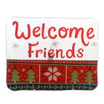 Tabletop Welcome Friends Platter Glass Christmas Snowflakes 2020180473 (38406)