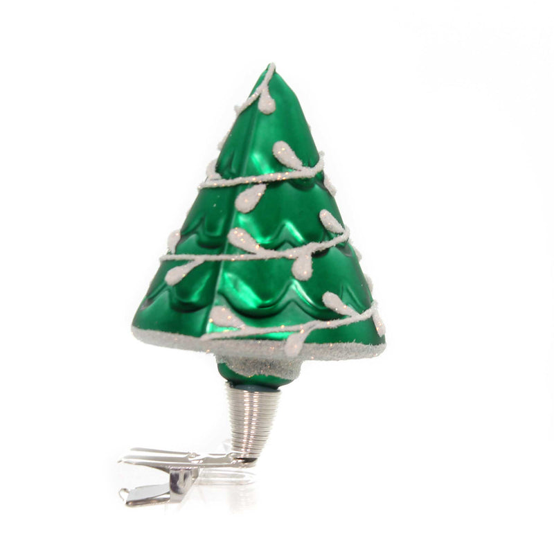 Golden Bell Collection Green Christmas Tree Glass Clip-On Nm724 (38538)