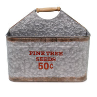 (39185) Christmas Large Tin Caddy, 12.00 Inch, Pine Tree Seeds 9731324