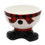 Tabletop Tartan Snowman Footed Bowl Ceramic Hand Wash 1871110 (39205)