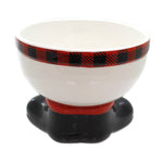 Tabletop Tartan Snowman Footed Bowl - - SBKGifts.com