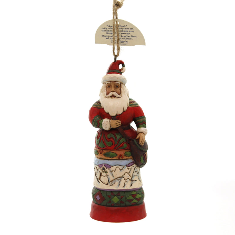 Jim Shore Santa With Satchel And Scene Polyresin Christmas Ornament 6002738 (39398)