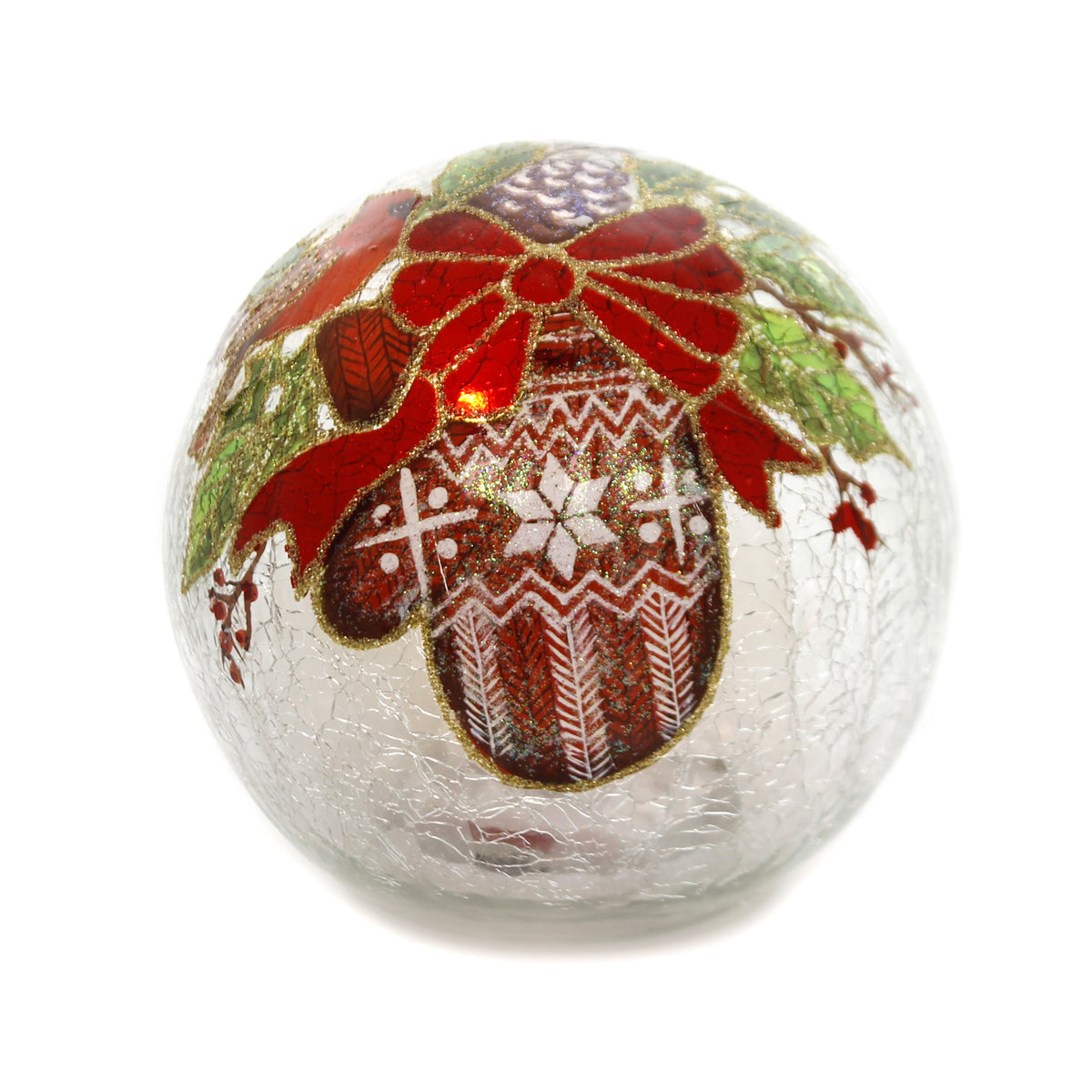 (39445) Glass Ball With Mitten Med