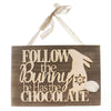 (39755) Easter Follow The Bunny Wall Decor, 10.50 Inch, Chocolate Rabbit Ea14966
