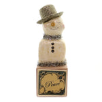 Christmas Frosty Peace Polyresin Snowman Gold Glittered Hat 72052 (39915)
