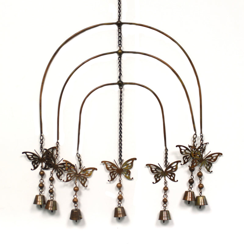 Home & Garden Flamed Butterfly Mobile Wind Chime Metal Nature Inspired Ag1420 (39952)