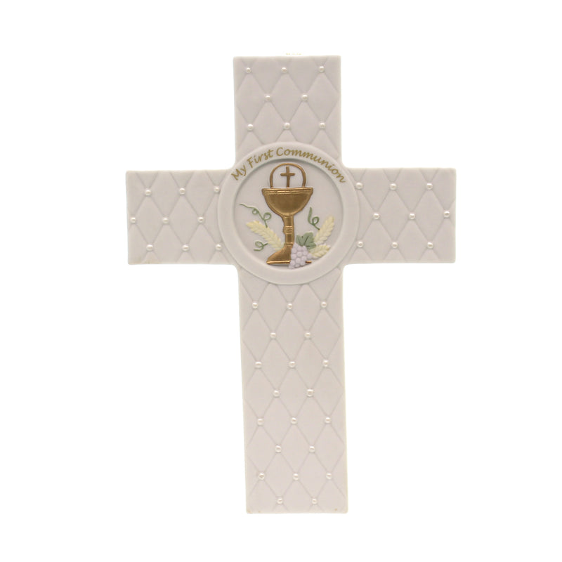 Child Related First Communion Quilted Cross Porcelain Holy Celebrate 46087 (40229)