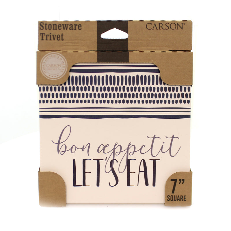 (40308) Tabletop Let's Eat Trivet, 7.00 Inch, Cork Back Protects 22781