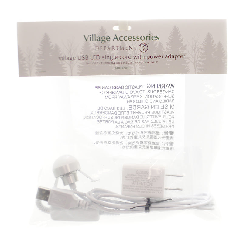 (41172) Department 56 Accessory Usb Led Single Light Cord, 67.00 Inch, Warm Glow On/Off Switch 6003204