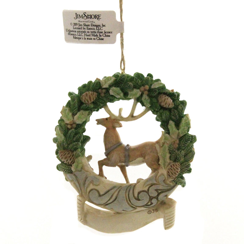 Jim Shore White Woodland Wreath 2019 - - SBKGifts.com