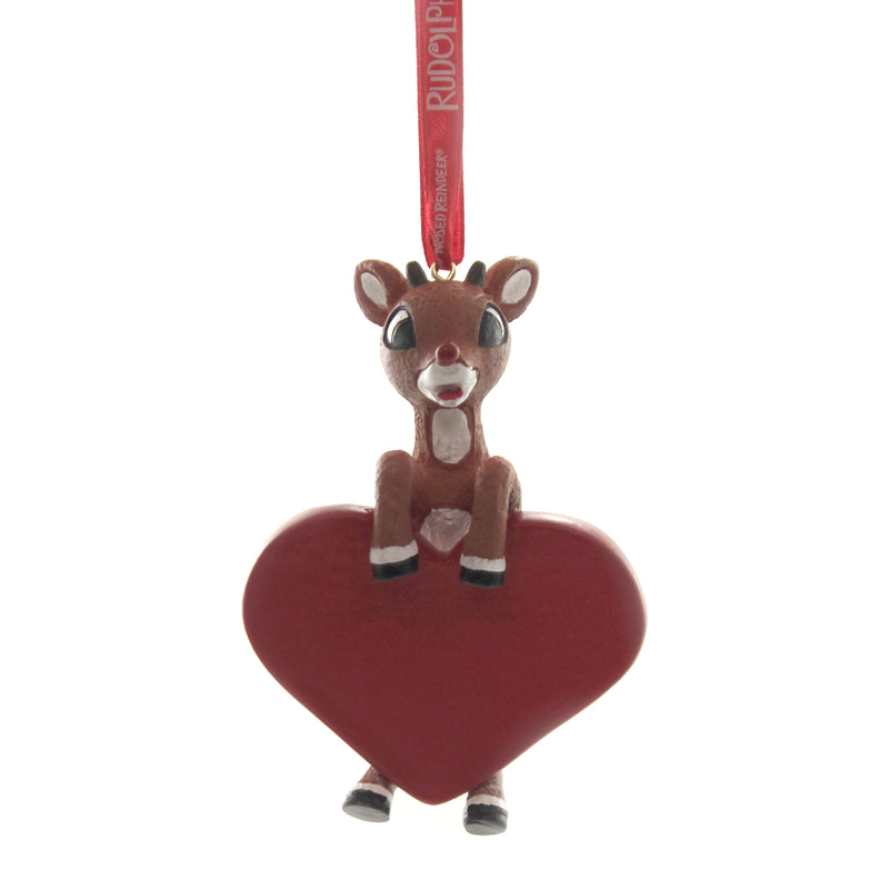 Holiday Ornaments Rudolph Personalizable Heart Polyresin Department 56 6011023 (41866)