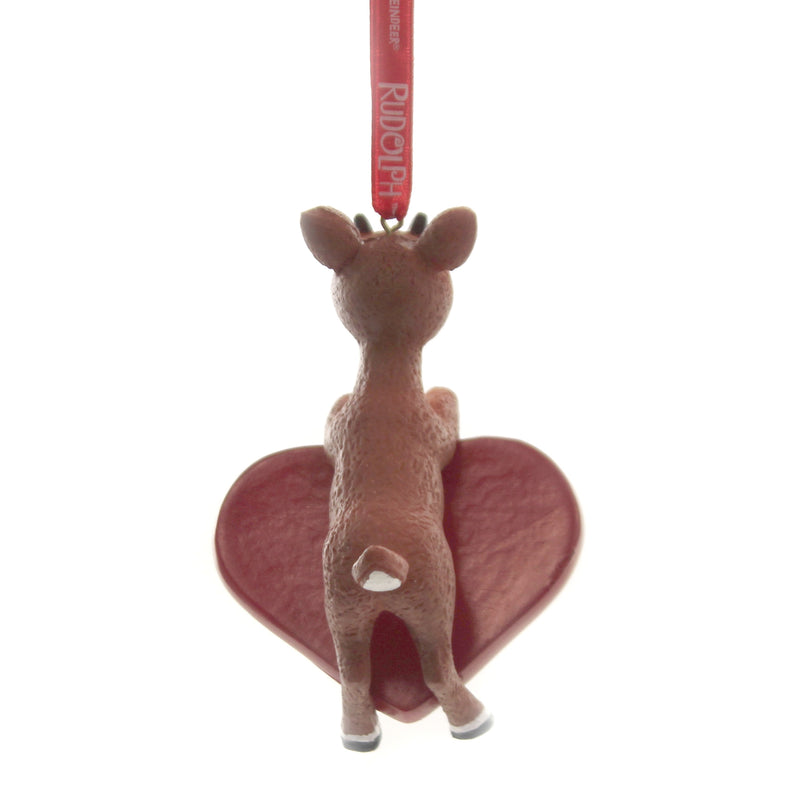 Holiday Ornaments Rudolph Personalizable Heart - - SBKGifts.com