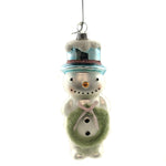 Holiday Ornaments Flea Market Snowman W/Wreath Glass Carrot Nose Top Hat Lc8338 (41892)