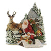 (41897) Christmas Santa In Chimney Rooftop Scene, 10.25 Inch, Reindeer Lantern 131558