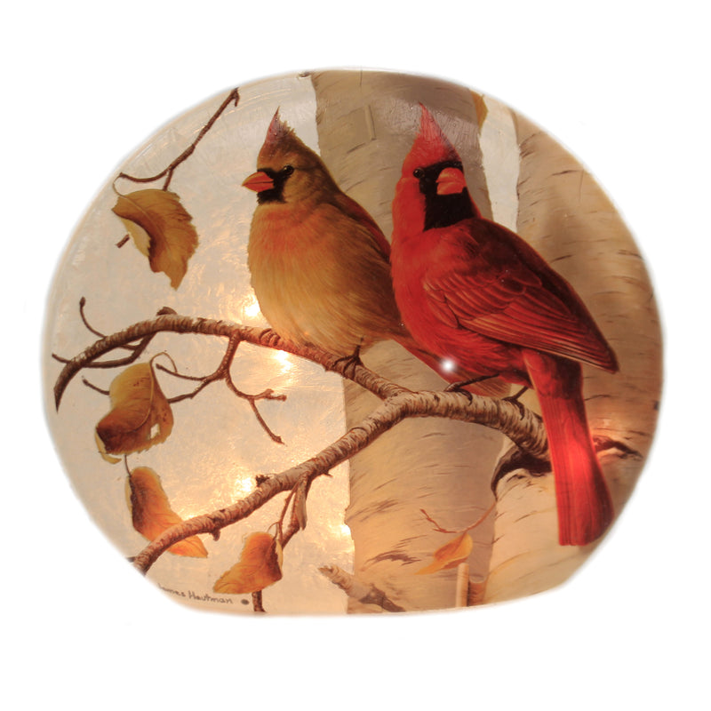 Stony Creek Fall Cardinal Round Prelit Vase - - SBKGifts.com