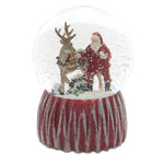 Christmas Musical Santa Dome With Reindeer Glass Glitterdome 132296 (42029)