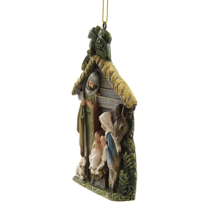 Holiday Ornaments Holy Family Stable Ornament - - SBKGifts.com