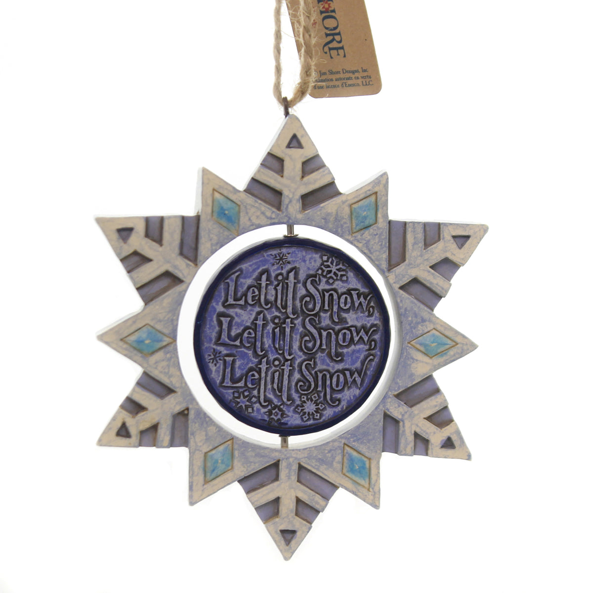 Jim Shore Snowflake Shaped With Snowman - - SBKGifts.com
