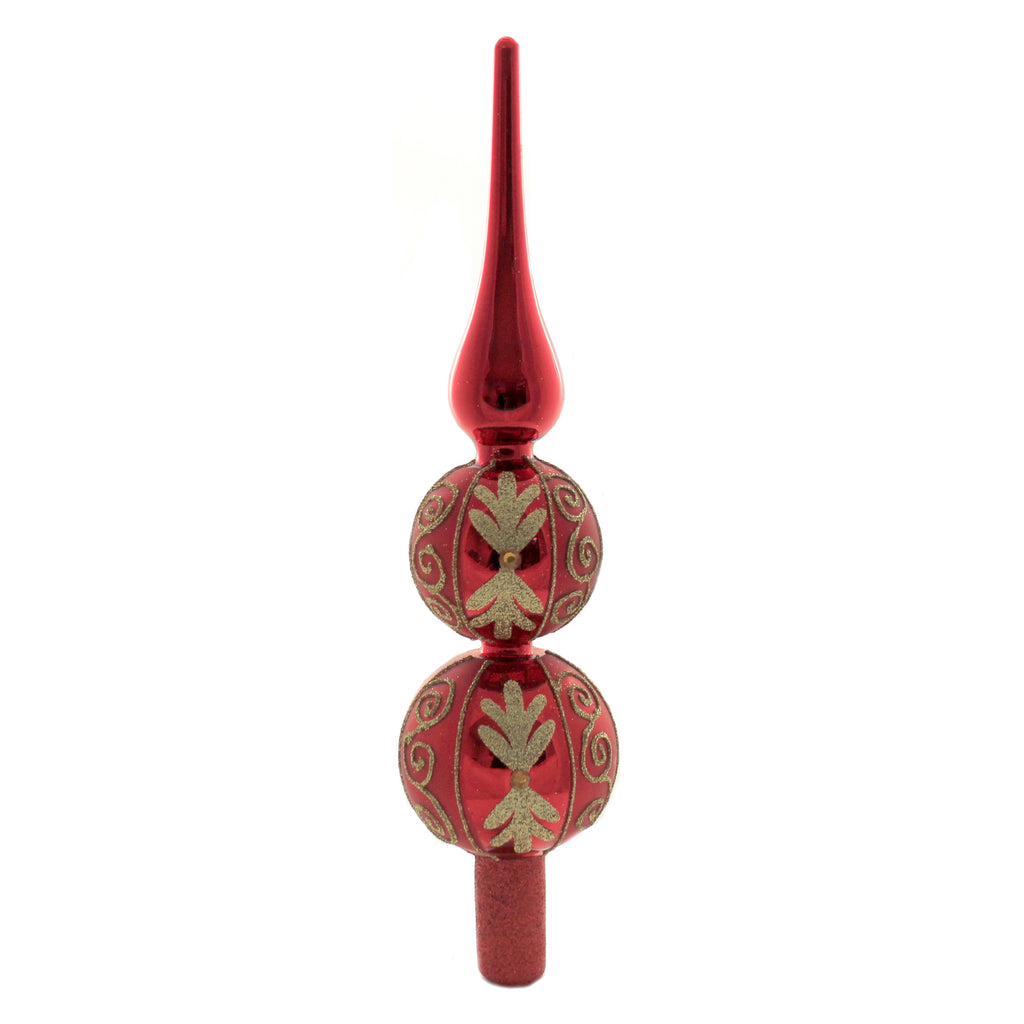 Tree Topper Finial Decorated Tree Topper Glass Three Tiered Christmas ...
