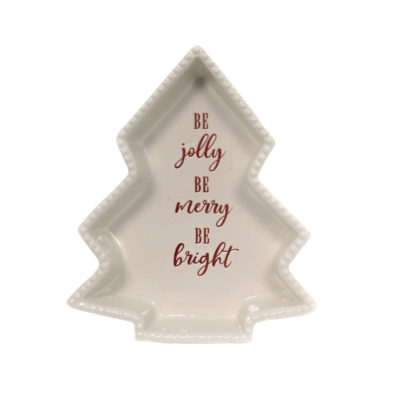 Tabletop Be Jolly Tree Shaped Bakeware Stoneware Merry Bright 9736941S (42766)