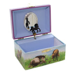 Child Related Horse W/Child Jewelry Box Paper Musical Flowers 28058. (42823)