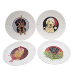 Tabletop Christmas Dog Plates Plastic Holiday Hats Scarf Me0414 (42937)