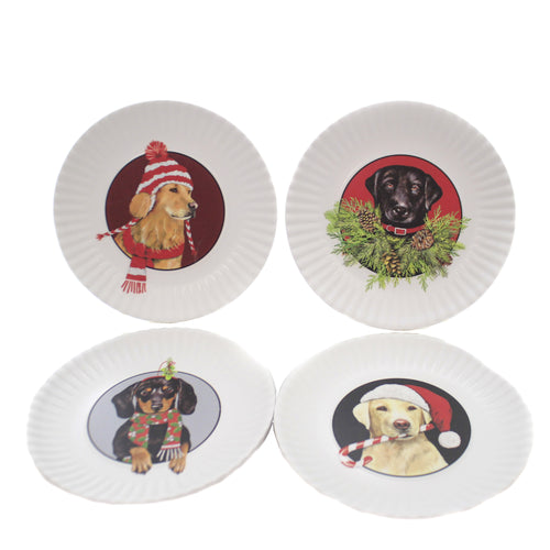 Tabletop Christmas Dog Plates - - SBKGifts.com