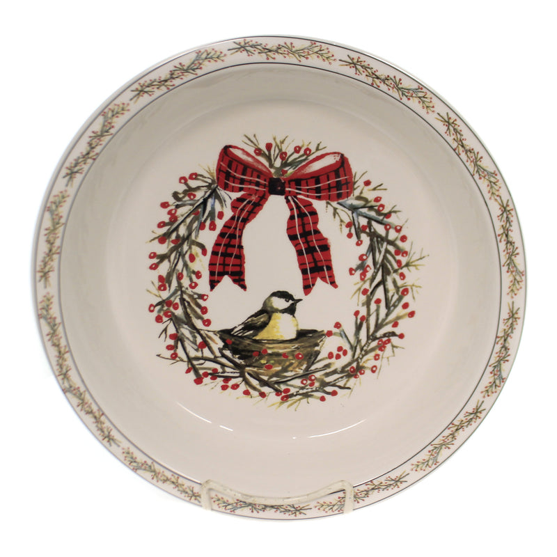 Tabletop Birds & Berries Pie Dish Stoneware Holiday Gathering Xm0379 (43076)