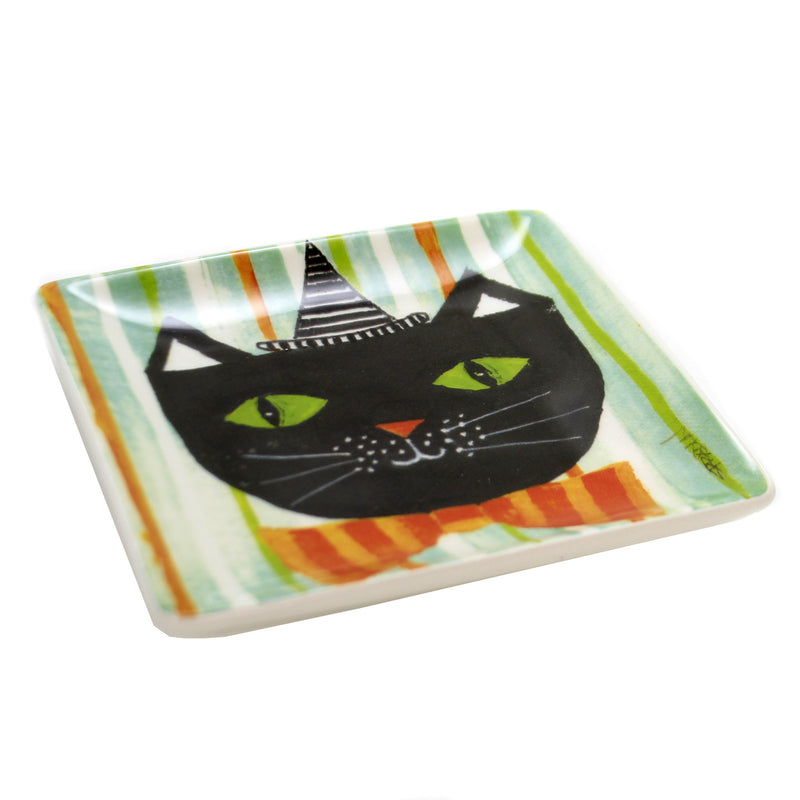 Tabletop Bowtie Cat Plate - - SBKGifts.com
