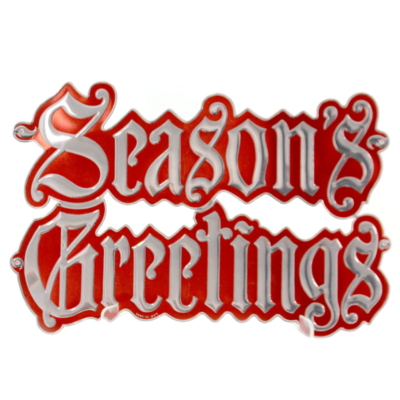 Christmas Seasons Greetings Foil Die Cut Paper Unused Embossed Sign 56892103 (43408)